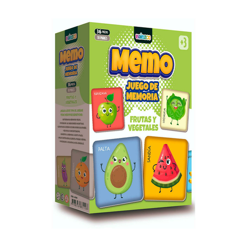 MEMO JUEGO UNIESCO X 36 FICHAS FRUTAS Y VEGETALES