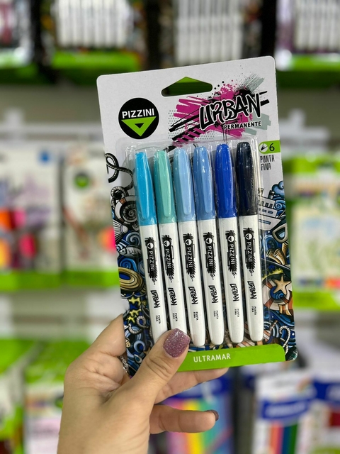 MARCADORES PERMANENTE PUNTA FINA X 6