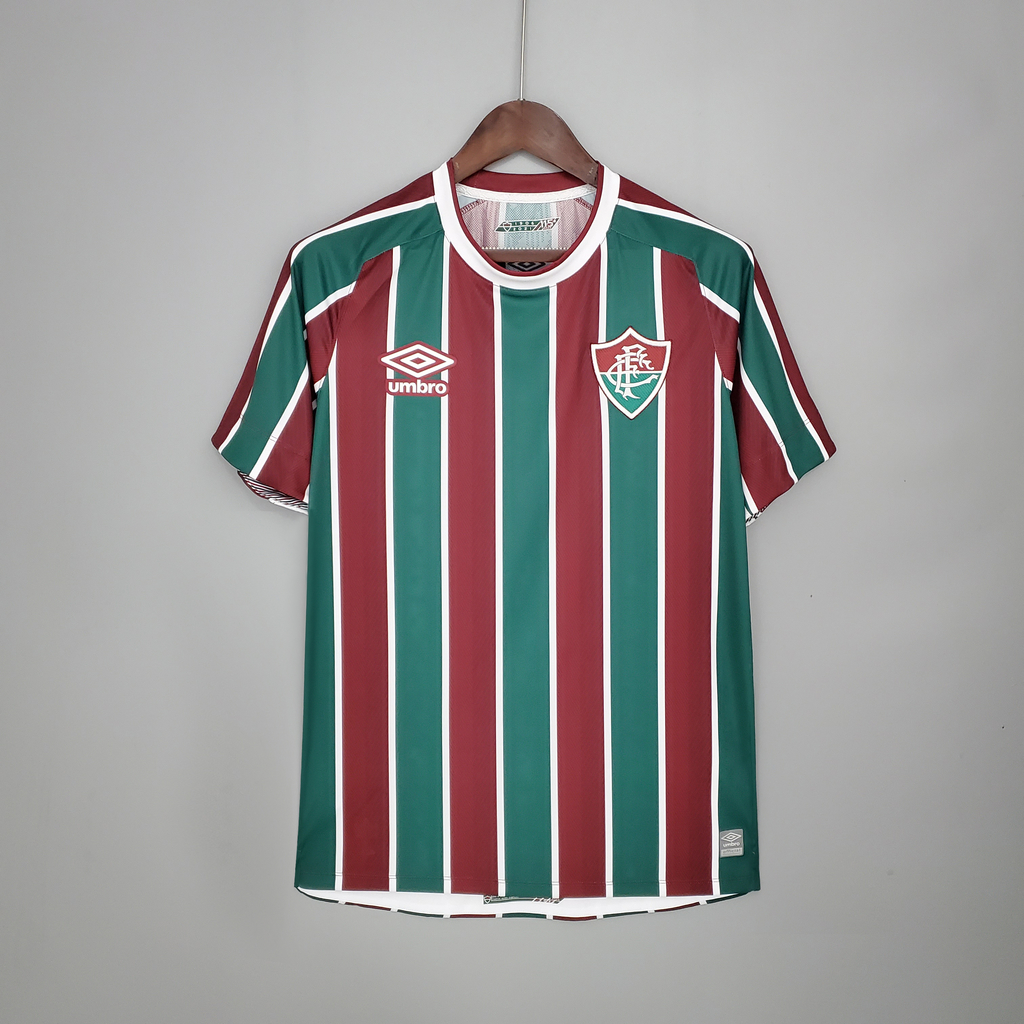 Camiseta Fluminense I 20/21 Umbro Masculina - Vinho+Verde