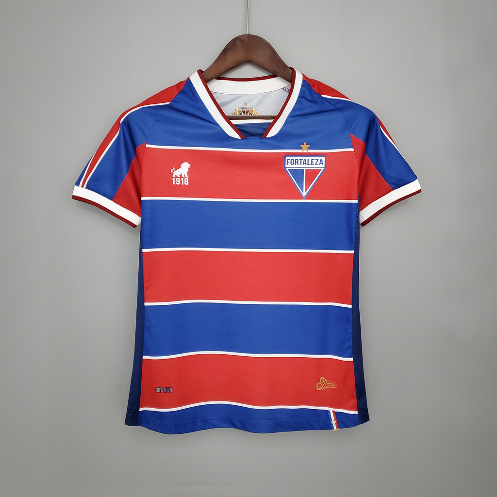 Camiseta Fortaleza 21/22 Leão 1918 Feminina - Azul+Vermelho