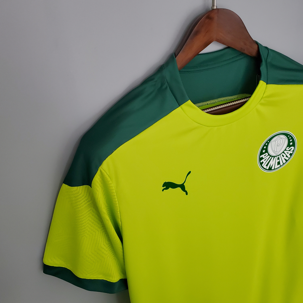 Camiseta Palmeiras Treino 21/22 Puma Masculina - Verde Limão