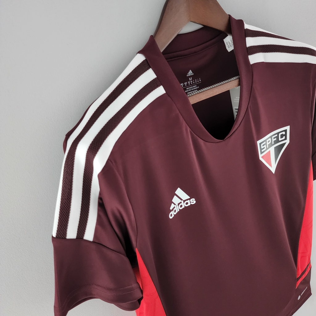 Camiseta Treino São Paulo FC 22/23 - Adidas - Vermelho Vinho