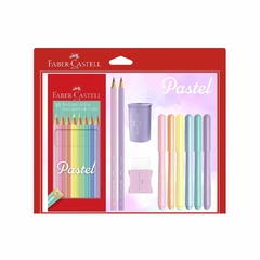 Kit Escolar Pastel FABER-CASTELL com 20 peças