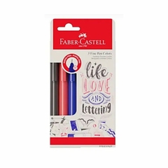 Caneta Fine Pen Colors FABER-CASTELL 0.4mm com 3 unidades