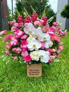 Abraço Carinhoso Rosa com Orquídeas