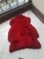 Pelego de Carneiro(Ovelha) com Lã Natural Aprox. 0,81x,1,12 Vermelho