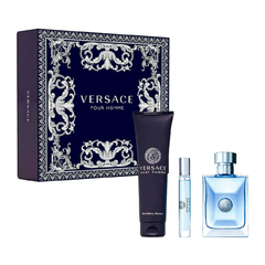 SET VERSACE POUR HOMME 3PZS EDT 100ML / MINI 10ML / BODY SHAMPOO