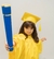 Imagem do Beca para formatura infantil tradicional azul claro completa