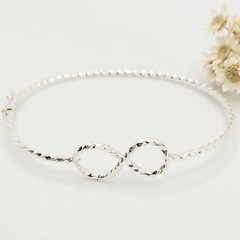 Bracelete Rígido Torcido Infinito 6,5cm Prata 925