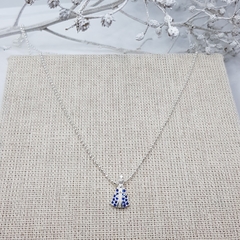 Corrente Bolinha Diamantada Pingente Nossa Senhora 45 cm Prata 925 na internet