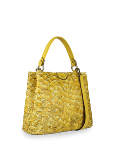 Bolsa Satchel Jaqueline Grande Pirarucu Amarelo