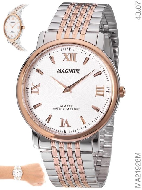 Relógio Magnum Sports Masculino MA34932A Pulseira de Couro