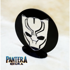 10 - Centro de Mesa Vingadores Pantera Negra Acrílico Preto e Espelho Prata - comprar online