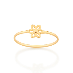 Anel ROMMANEL skinny ring flor folheado a ouro - 512881