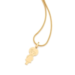 Pingente menina rommanel folheado a ouro - 542455 - comprar online