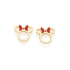 Brinco minnie folheado a ouro 18k com aplicação de resina - 5272270033