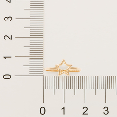 Anel Rommanel skinny ring estrela folheado a ouro - CÓDIGO 512939 - comprar online