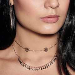 Choker folheada a ouro com círculos - TAMANHO 37CM - 532003 - loja online