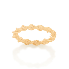 Anel Rommanel skinny ring torcido folheado a ouro - CÓDIGO 512892