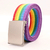 Cinto de tecido, com fivela de metal, unissex, colorido arco-íris LBTQIAPN+