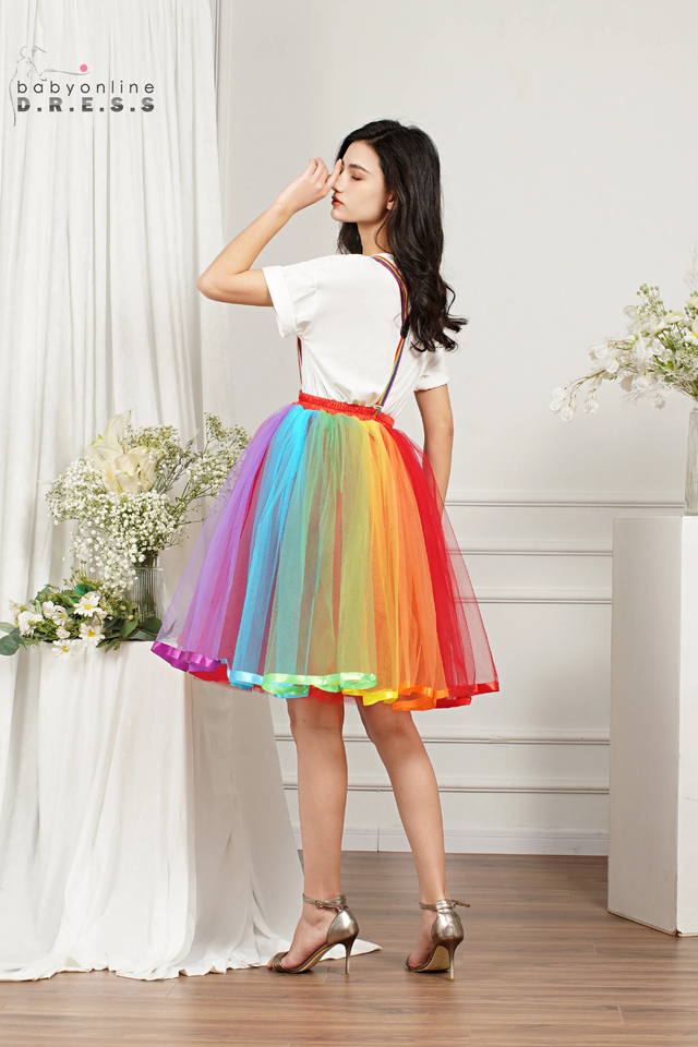 Saia de tule com cheap suspensório