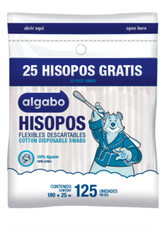 Hisopos Bolsa Algodón 125u