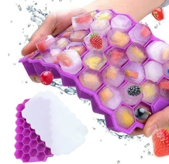 Molde silicona para hielo hexagonal con tapa - comprar online