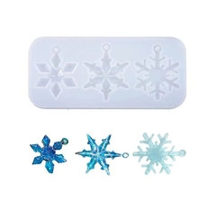 Molde silicona copos de nieve x3 colgantes grandes - tienda online