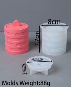 Molde de silicona frasco con tapa calado en internet