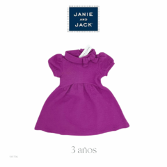 Vestido morado con moño en cuello 3 años Janie and Jack