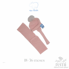 Gorro y bufanda rosa 18-36 meses Mac Ilusión