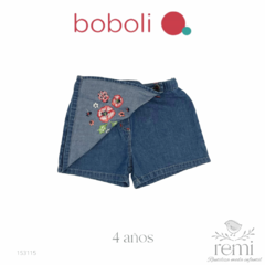 Short/falda de mezclilla con flores bordadas 4 años Boboli - comprar en línea