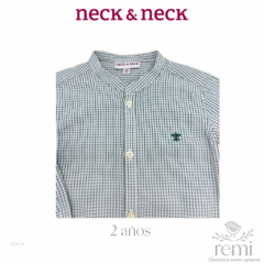 Camisa cuello mao cuadros verdes con blanco 2 años Neck & Neck - comprar en línea