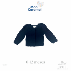 Suéter azul marino con olanes 6-12 meses Mon Caramel