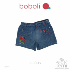 Short/falda de mezclilla con flores bordadas 4 años Boboli en internet