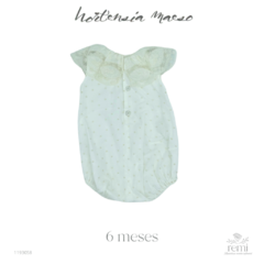 Ranita beige de encaje de plumeti con cuello 6 meses Hortensia Maeso - comprar en línea