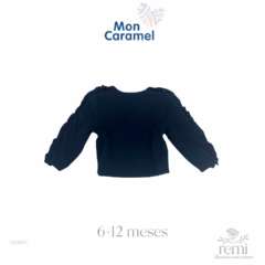 Suéter azul marino con olanes 6-12 meses Mon Caramel - comprar en línea