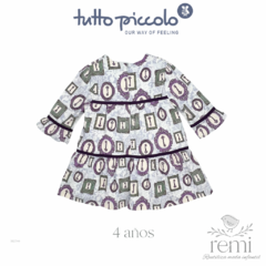 Vestido estampado llaves tono lila y morado 4 años Tutto Piccolo - comprar en línea