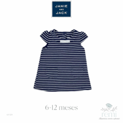 Vestido azul con líneas blancas 6-12 meses Janie and Jack en internet