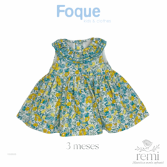 Vestido flores amarillas y azules 3 meses Foque