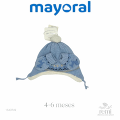 Gorro azul con guantes 4-6 meses Mayoral