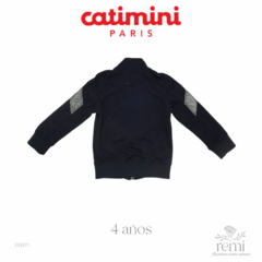 Sudadera zipper azul marino con detalle gris 4 años Catimini - comprar en línea