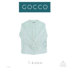 Camisa lino suave cuello mao blanca 3-4 años Gocco