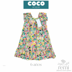 Vestido estampado flores colores 6 años Coco Acqua