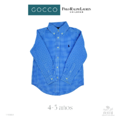 Conjunto Short Khaki y camisa cuadros azules 4-5 años Gocco y Polo Ralph Lauren - comprar en línea