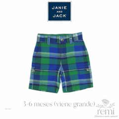 Short cuadros en tonos verdes y azules 3-6 meses (viene grande) Janie and Jack