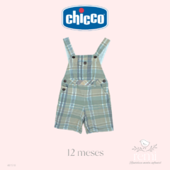 Overall cuadros beige con gris 12 meses Chicco