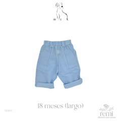 Pantalón azul de lino 18 meses (largo) Diseños Españoles