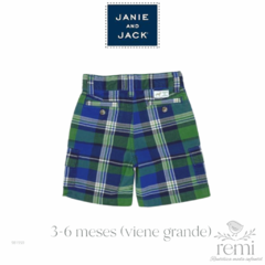 Short cuadros en tonos verdes y azules 3-6 meses (viene grande) Janie and Jack - comprar en línea