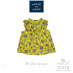 Blusa amarilla con flores lila 18-24 meses Janie and Jack - comprar en línea